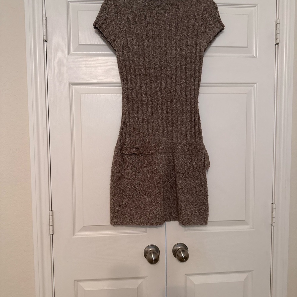 Chic Knit Mini Dress in Brown